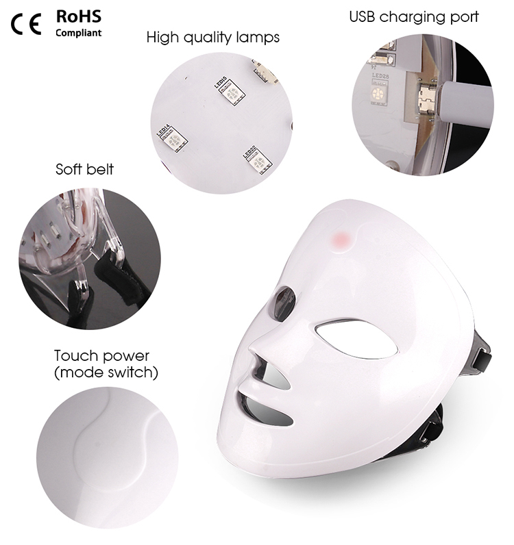 UMF0006 Ubeautnow 7 Colors PDT Facial Skin Rejuvenation LED Mask