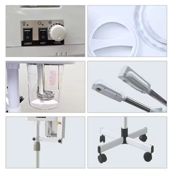 Ubeautnow UF0099 3-in-1 Nano Ionic Hot & Cold Facial Steamer Machine with Magnifying Lamp