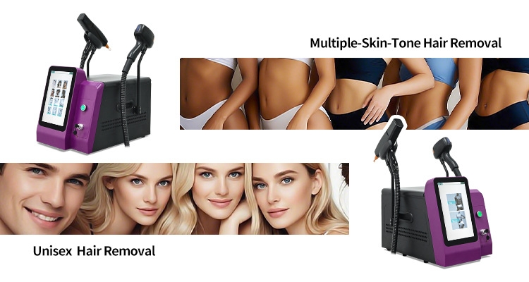 Ubeautnow 4 Wavelength Diode Laser 755 808 940 1064nm with Nd YAG Laser System