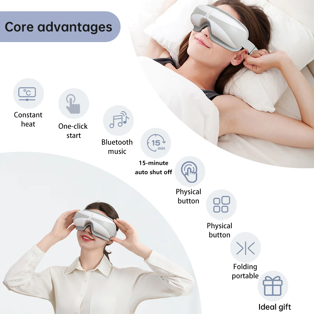 UF0097 Ubeautnow Wireless Smart Eye Massager – 12D Dual-Layer Airbag Eye Care Device with Bluetooth