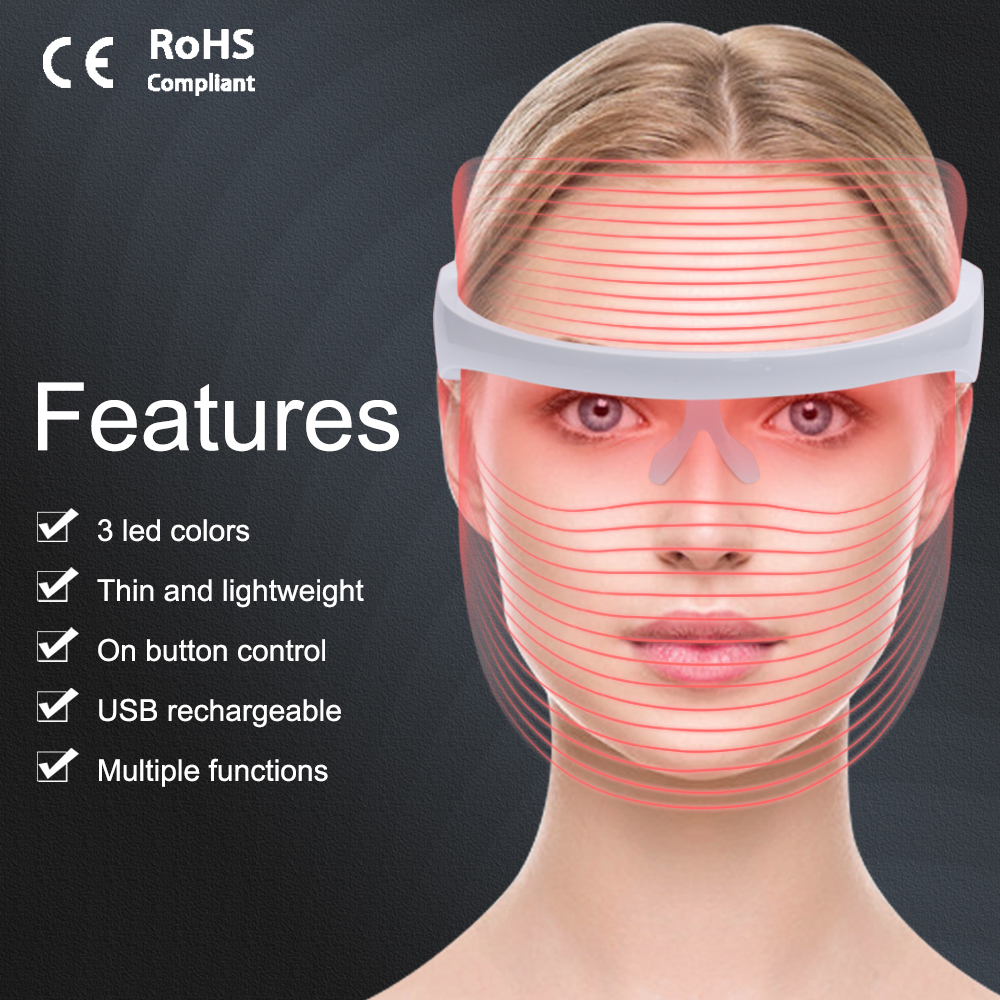 UMF0004 Ubeautnow 3-Color LED Face Mask for Acne & Anti-Aging