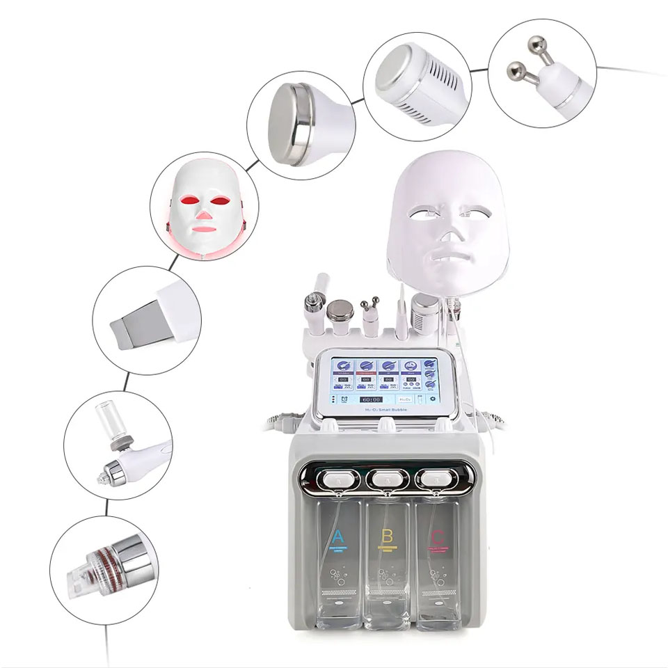 Ubeautnow UMF0070 7-in-1 HydraFacial Machine with Oxygen Spray, RF Skin Tightening & LED Mask for Professional Salon Use