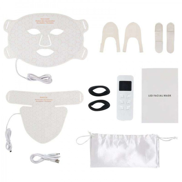 UF0109 Ubeautnow 4-Color LED Light Therapy Face & Neck Mask – Portable Silicone Design(1)