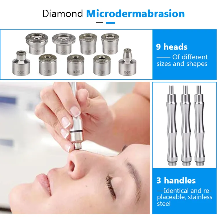 Professional Diamond Dermabrasion Facial Machine – 3-in-1 Microdermabrasion Skin Rejuvenation Device