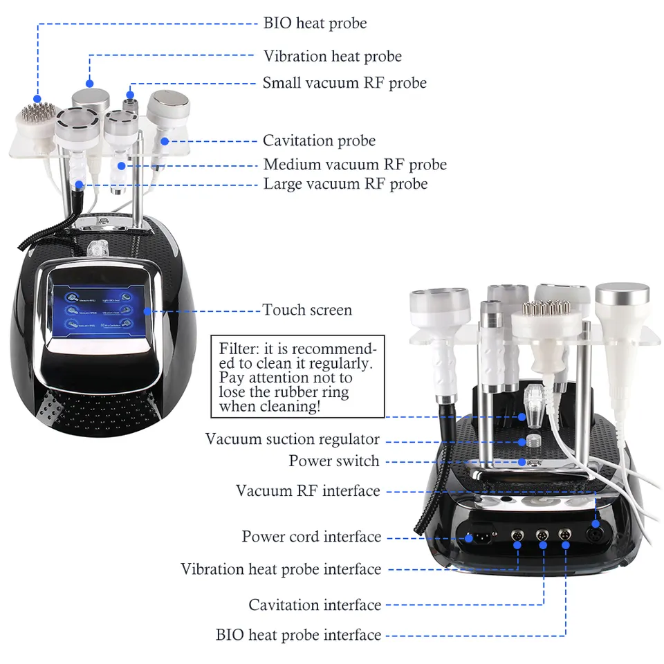 Ubeautnow 6 in 1 Professional 80K Cavitation Machine – RF Vacuum Fat Reduction & Body Sculpting System