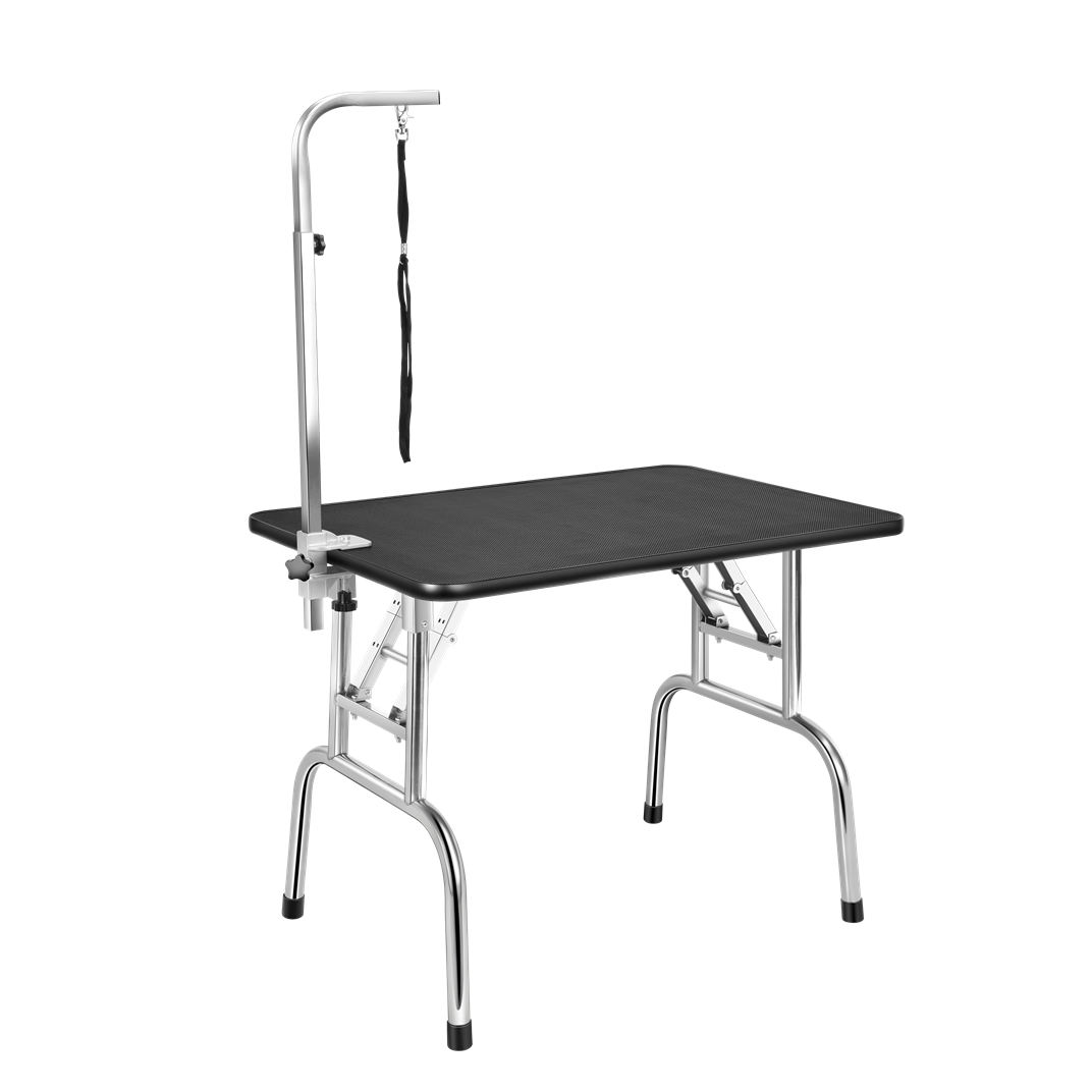 Pet Grooming Foadable Table with Carrying Basket and Adjustable Height Grooming Arm
