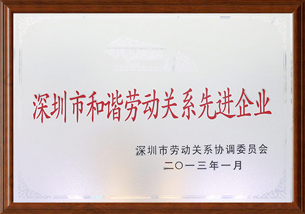 深圳市和谐劳动关系先进单位