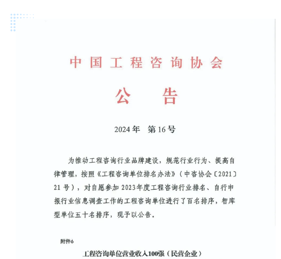 北京建智达、远瓴工程咨询集团，入选工程咨询单位营业收入百强企业！