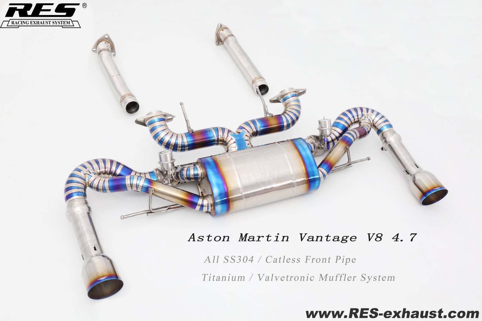 阿斯顿马丁 Vantage V8 4.7 直通前段+钛合金尾段阀门