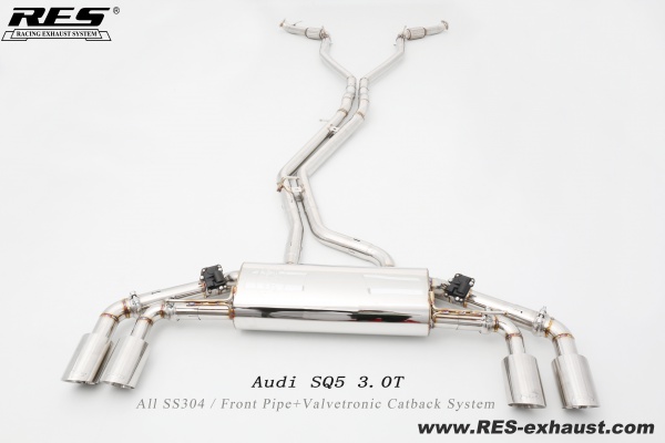 奥迪 SQ5 3.0T 前段+中尾段四出带阀门