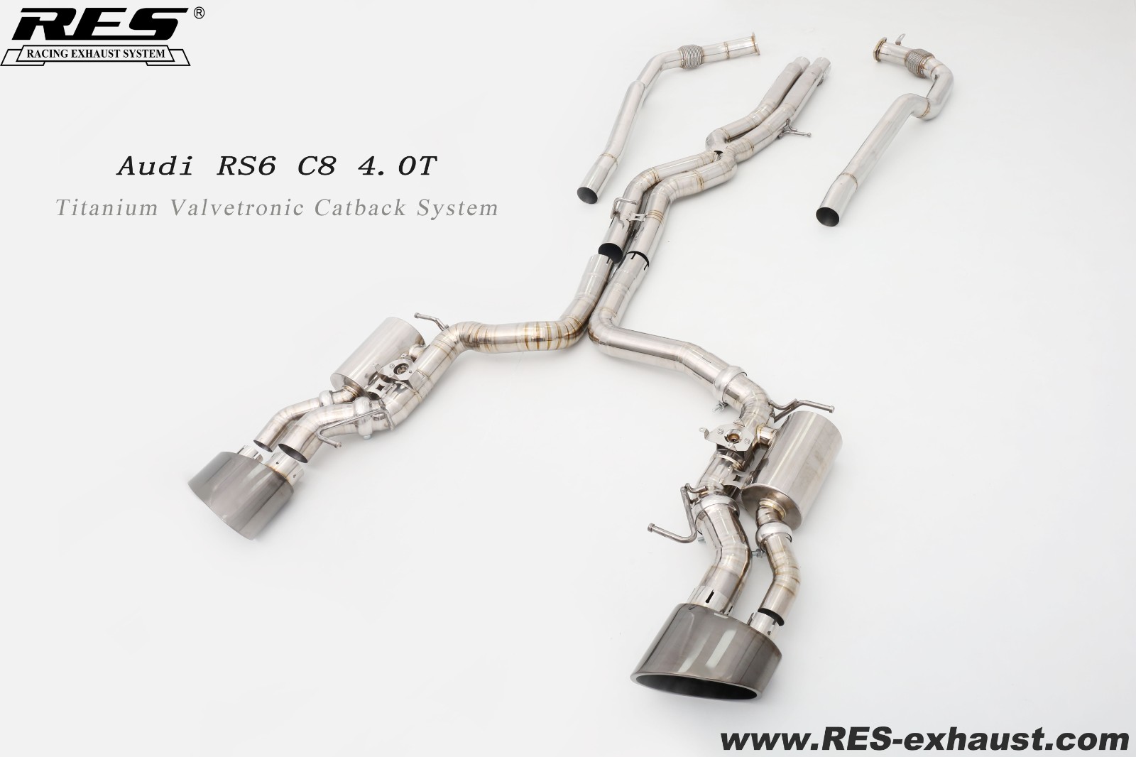 奥迪 RS6 C8 4.0T 电子阀门中尾段双边单出