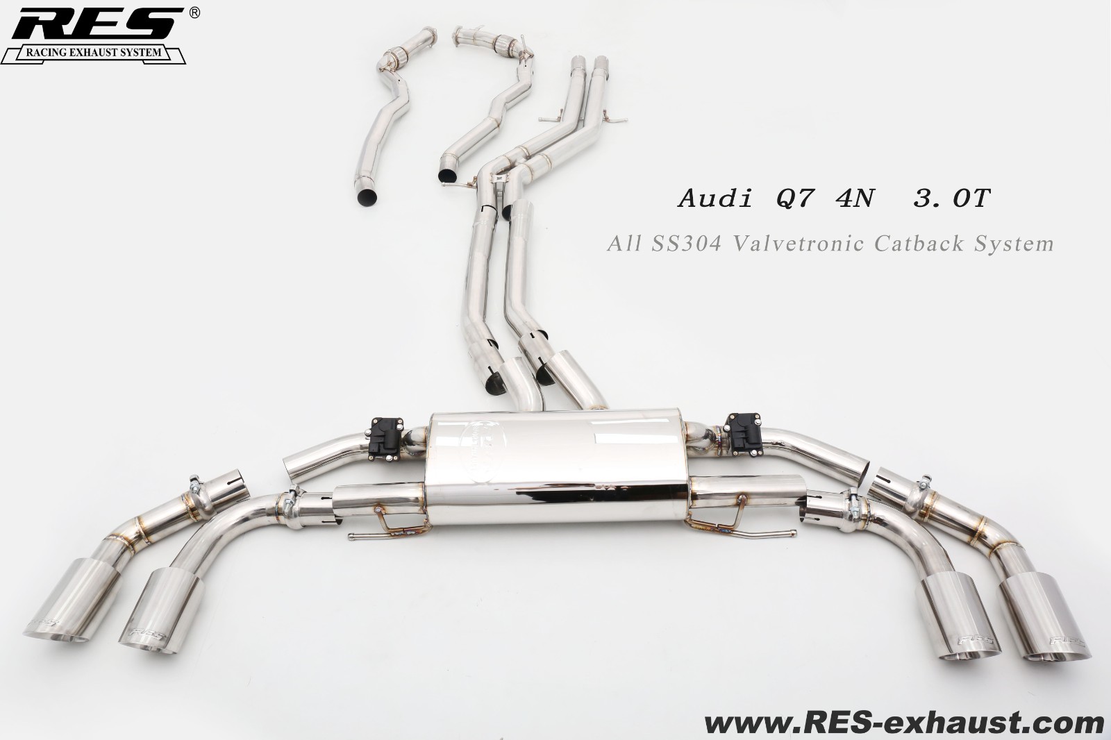 23款奥迪Q7 3.0T 中尾段四出阀门 白嘴
