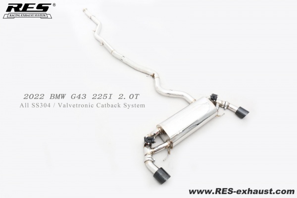 22款宝马225i G42 2.0T 中尾双边单出带阀门