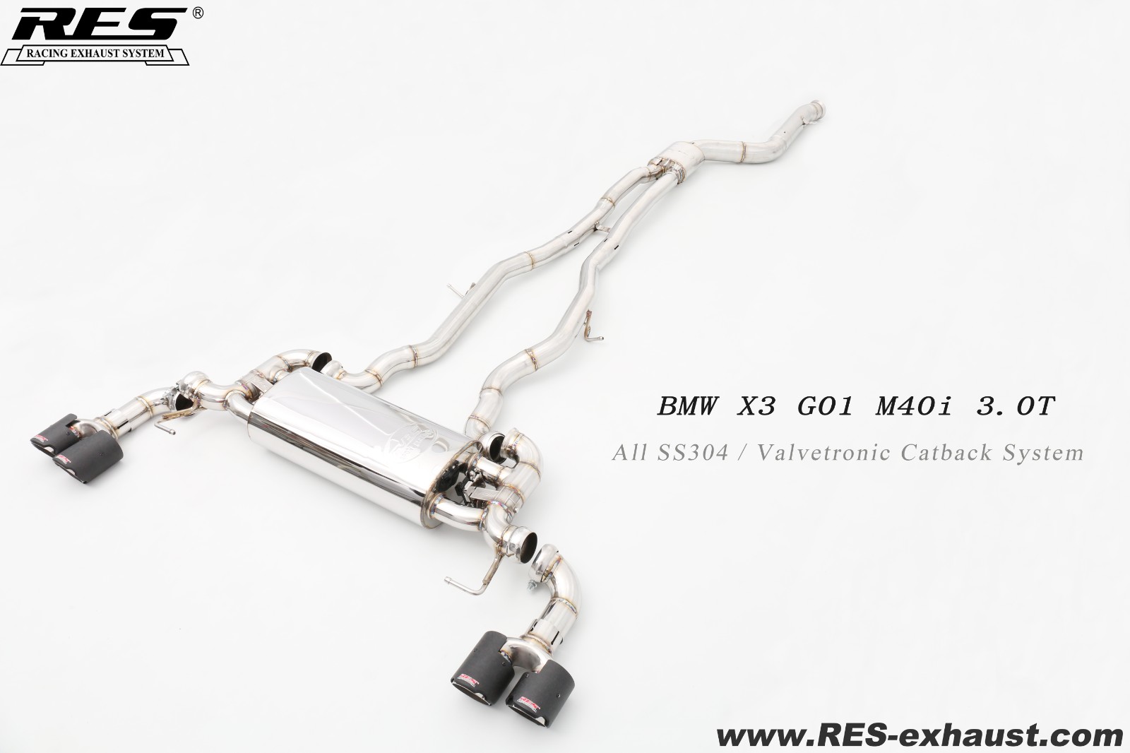 宝马 X3 G01 M40i 3.0T 不锈钢中尾段阀门