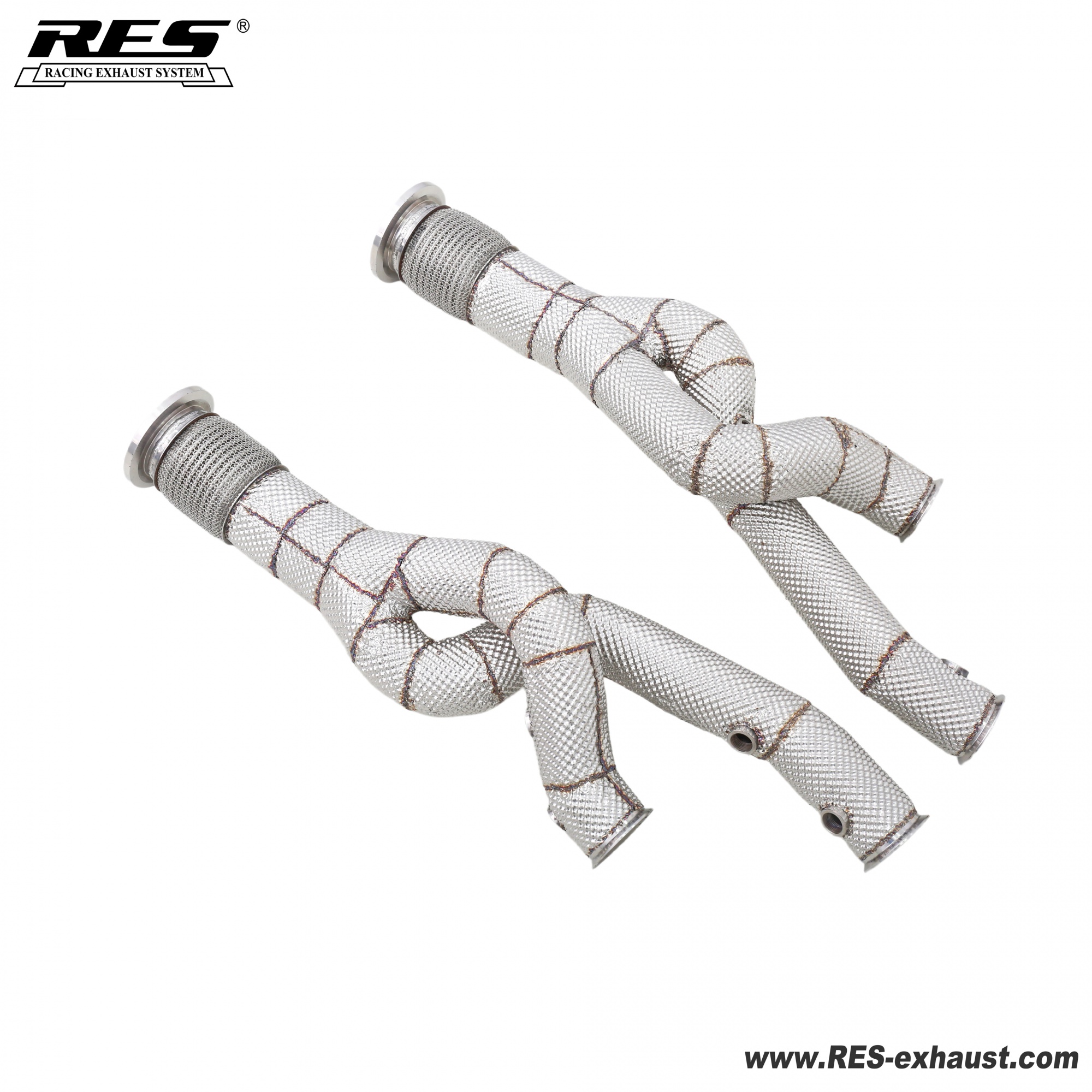 Lamborghini Revuelto All SS304 / Catless Downpipe With Heat Shield  