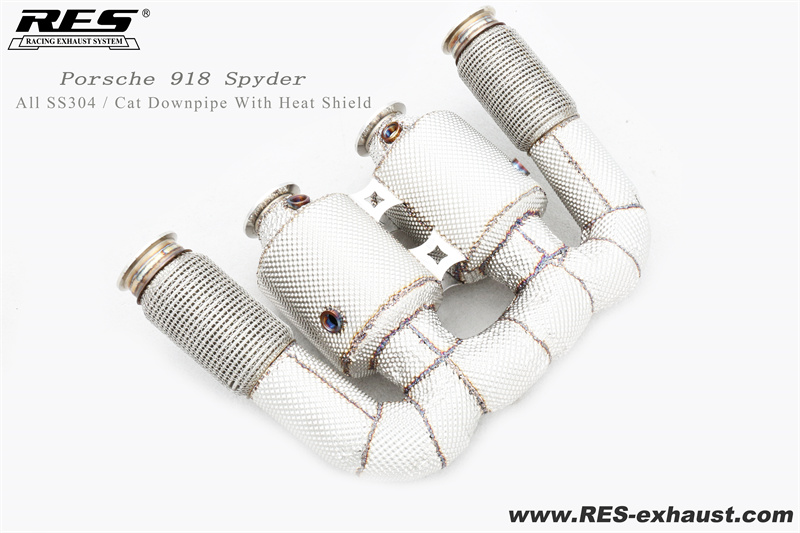 Porsche 918 Spyder All SS304 / Cat Downpipe With Heat Shield