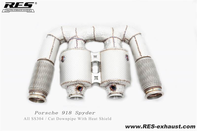 Porsche 918 Spyder All SS304 / Cat Downpipe With Heat Shield