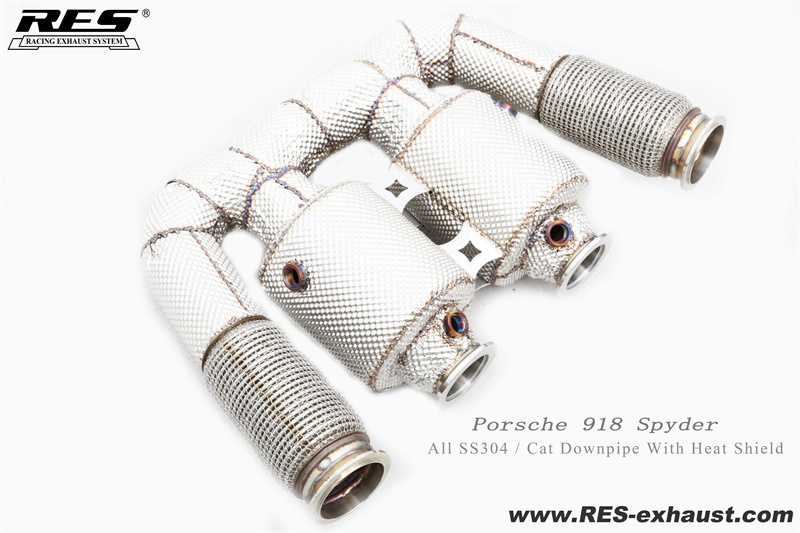 Porsche 918 Spyder All SS304 / Cat Downpipe With Heat Shield