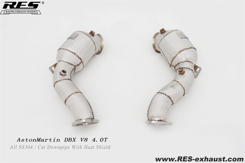 Aston Martin DBX 4.0T All SS304 / Sport Cat Downpipe with Heat Shield
