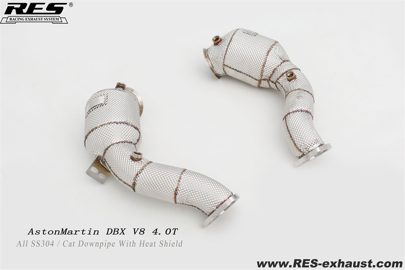 Aston Martin DBX 4.0T All SS304 / Sport Cat Downpipe with Heat Shield