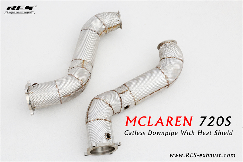 Mclaren 720S All SS304 / Decat Downpipe With Heat Shield