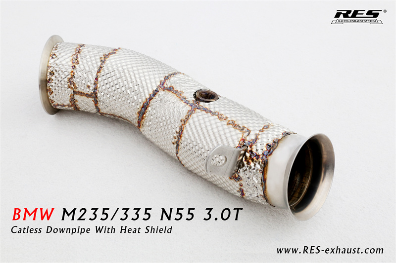 BMW 235i F44 All SS304 / Catless Downpipe With Heat Shield