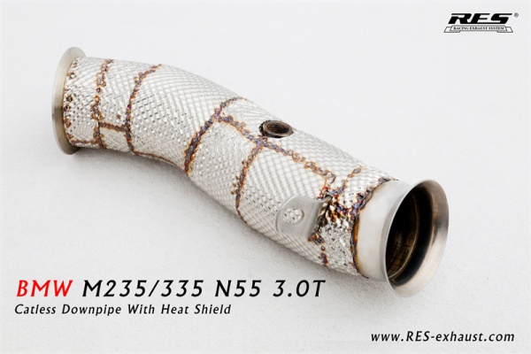 BMW 235i F44 All SS304 / Catless Downpipe With Heat Shield