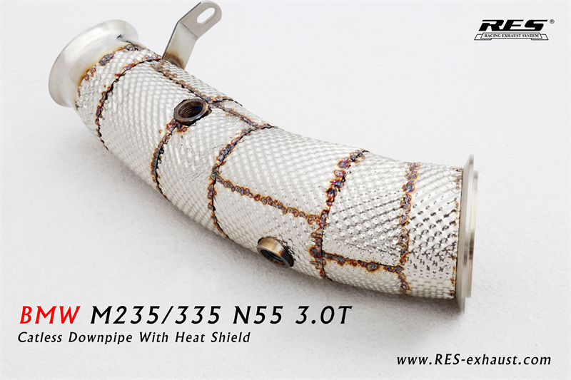 BMW 235i F44 All SS304 / Catless Downpipe With Heat Shield