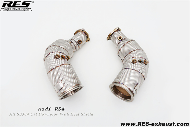 All SS304 / Cat Downpipe With Heat Shield