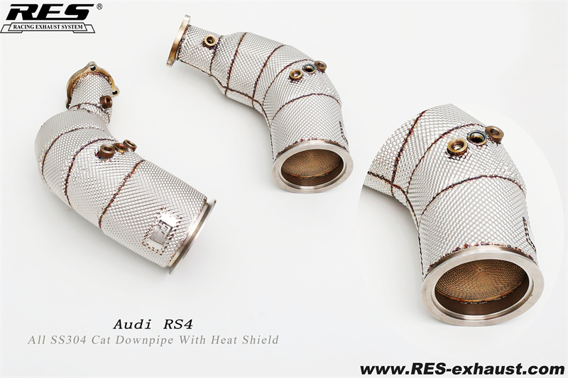 All SS304 / Cat Downpipe With Heat Shield