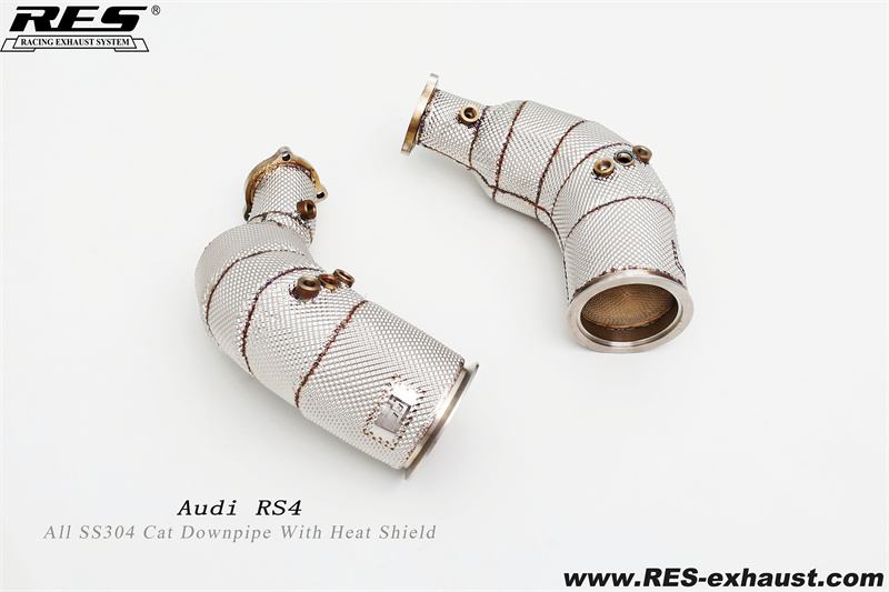 All SS304 / Cat Downpipe With Heat Shield