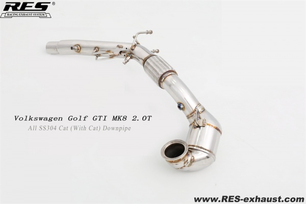 Volkswagen Golf MK8 All SS304 / Cat (With Cat) Downpipe