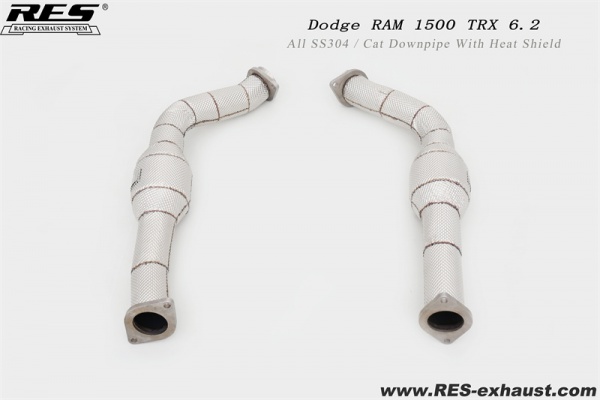 Dodge RAM1500 TRX 6.2 All SS304 / Cat Downpipe With Heat Shield