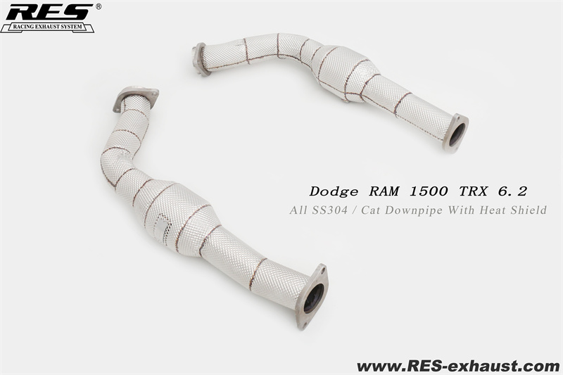 Dodge RAM1500 TRX 6.2 All SS304 / Cat Downpipe With Heat Shield