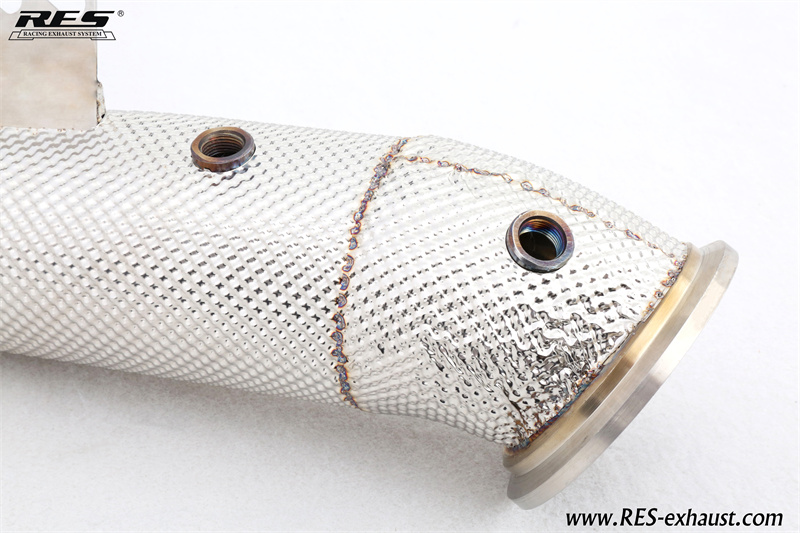 Toyota Supra A90 All SS304 / Catless Downpipe With Heat Shield