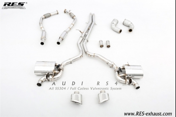 All SS304 /Catless Downpipe With Heat Shield+Valvetronic Catback System