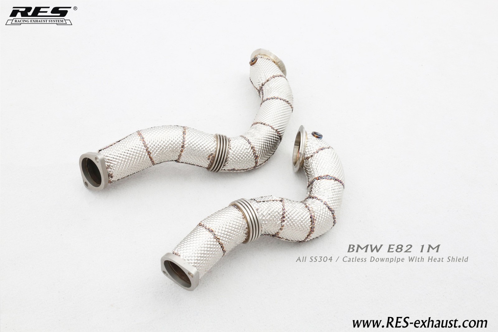 BMW 1M All SS304 / Catless Downpipe With Heat Shield