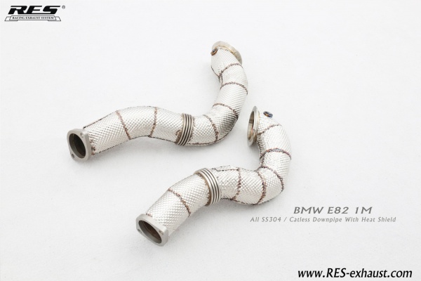 BMW 1M All SS304 / Catless Downpipe With Heat Shield