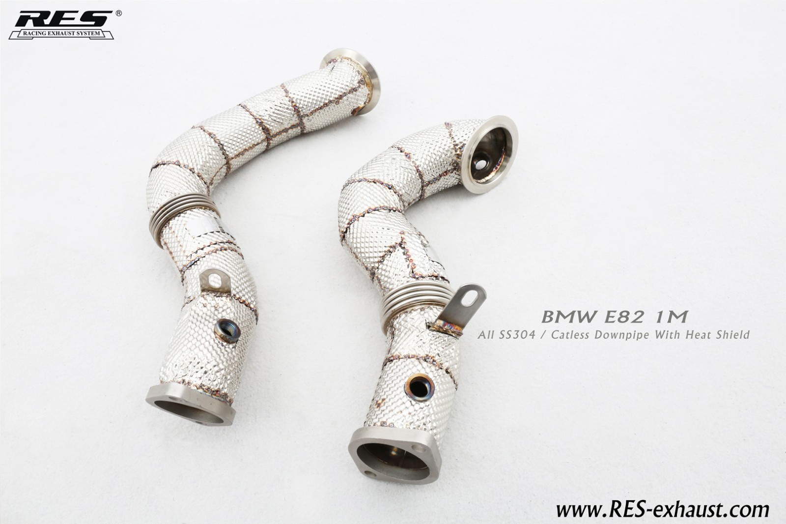 BMW 1M All SS304 / Catless Downpipe With Heat Shield