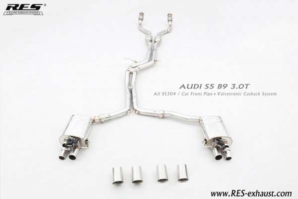 AUDI S5 B9 3.0T All SS304 / Cat Front Pipe+ Valvetronic Catback System