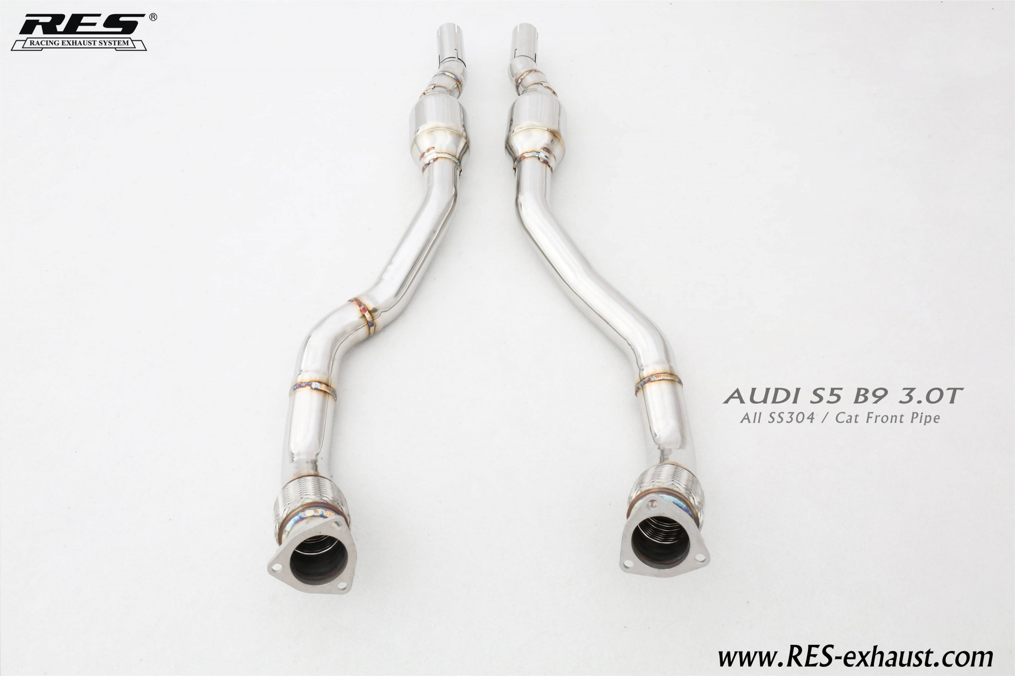 AUDI S5 B9 3.0T AII SS304 / Cat Front Pipe