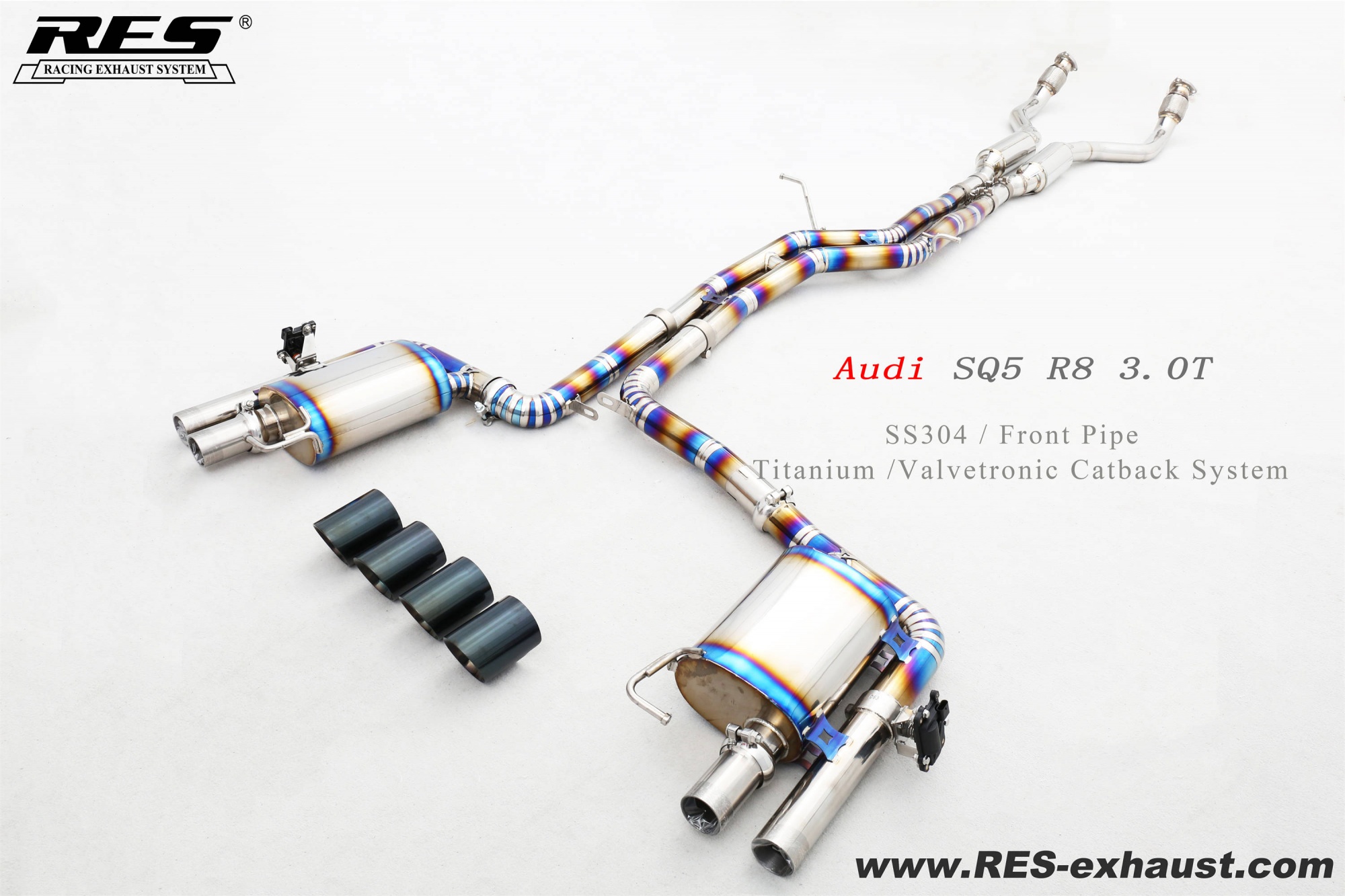AUDI SQ5 8R 3.OT SS304/ Front Pipe Titanium /Valvetronic Catback System