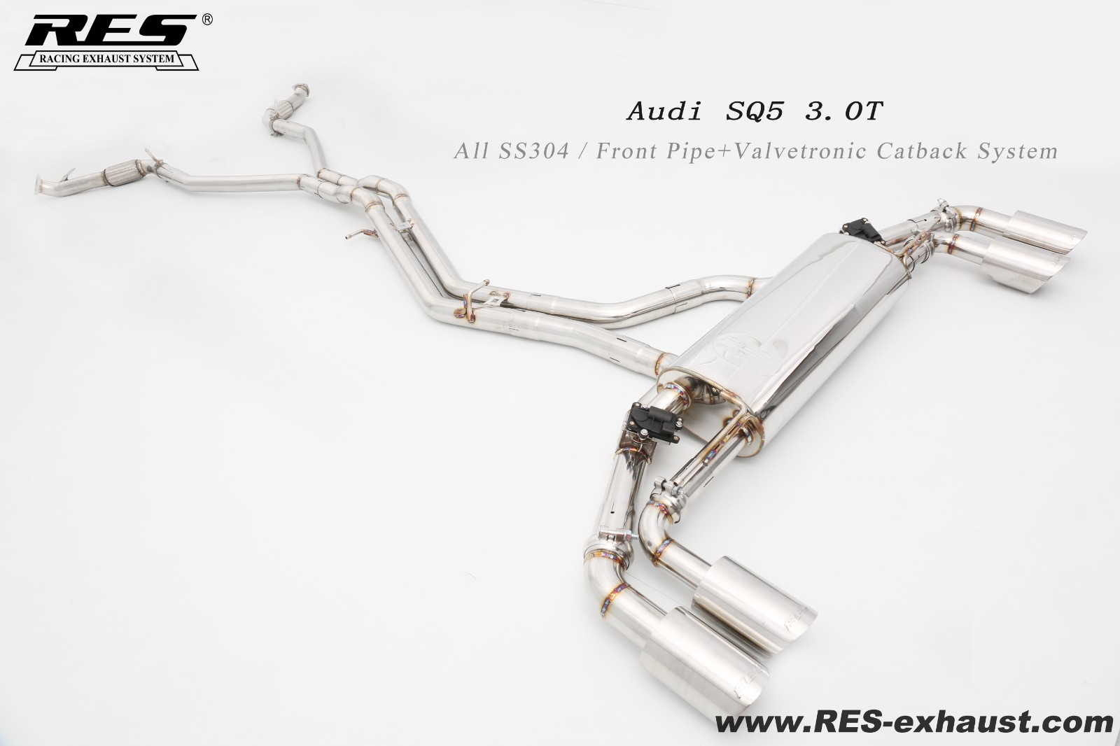 AUDI SQ5 FYG 3.0T All SS304 / Front Pipe+Valvetronic Catback System