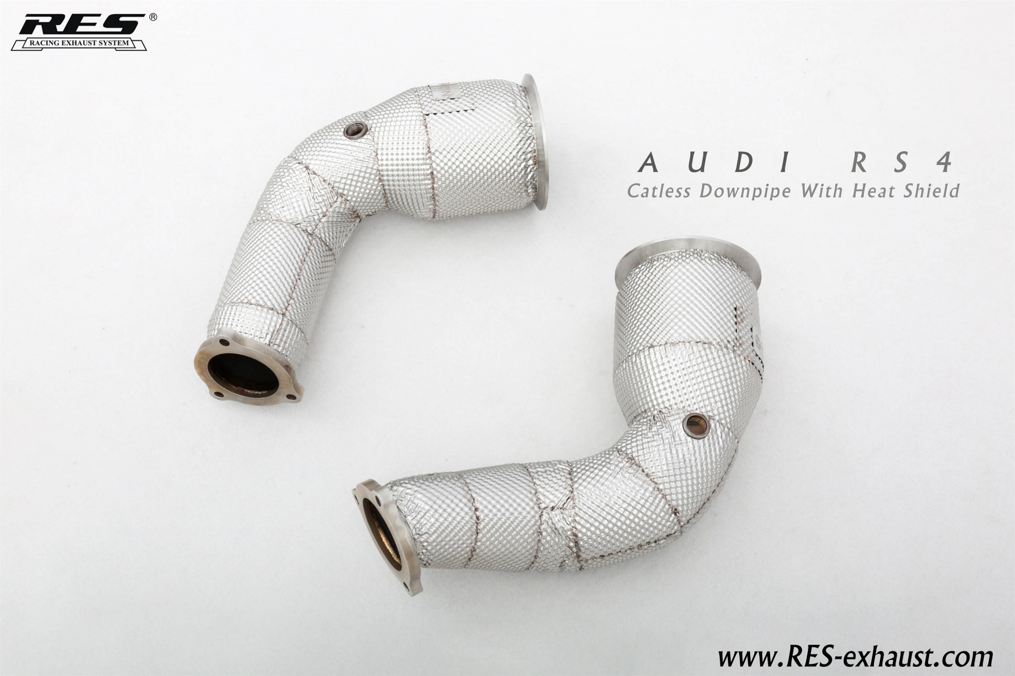 AUDI RS4 B9 All SS304 /Catless Downpipe With Heat Shield