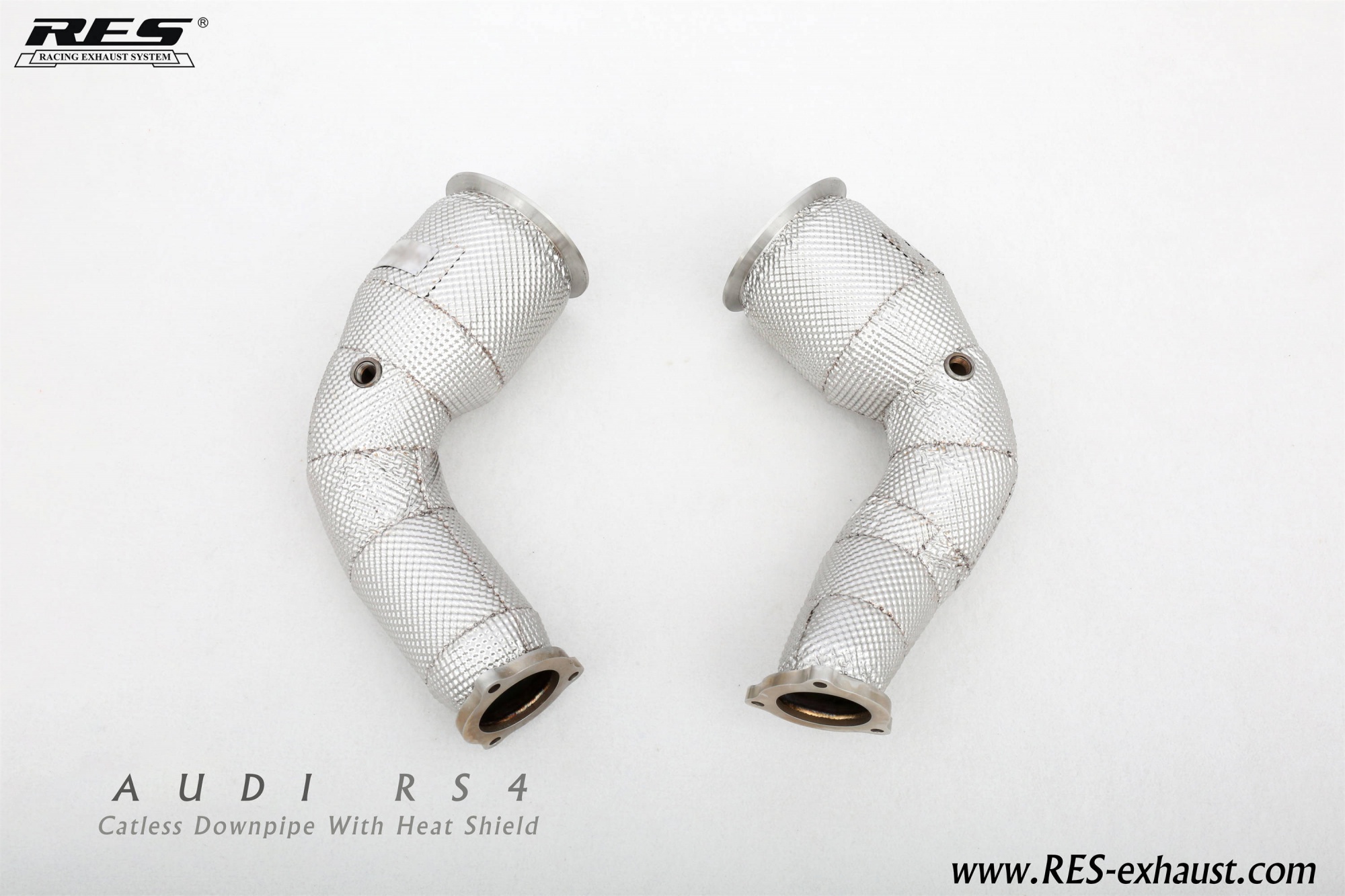 AUDI RS4 B9 All SS304 /Catless Downpipe With Heat Shield