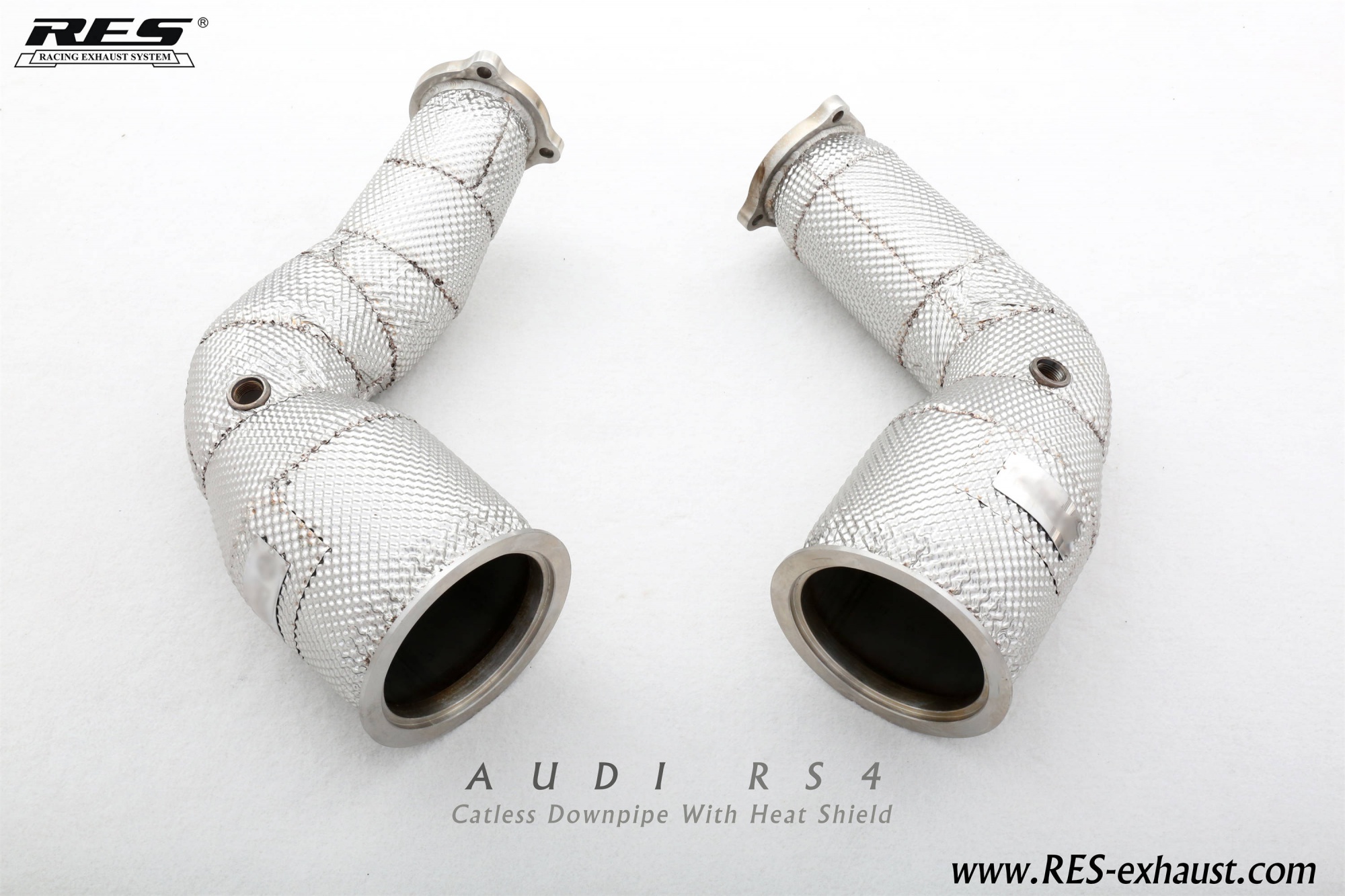 AUDI RS4 B9 All SS304 /Catless Downpipe With Heat Shield