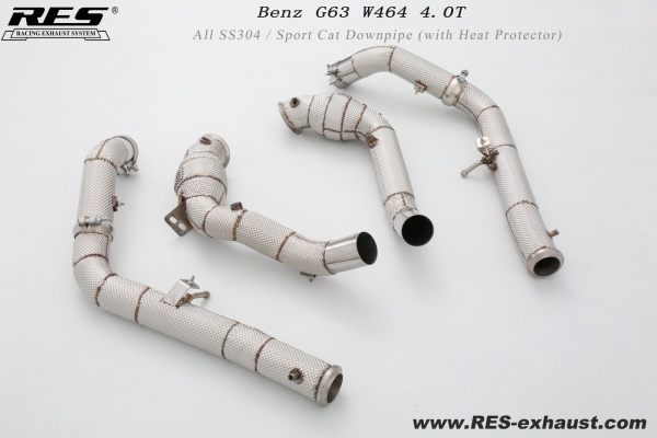 Mercedes-Benz G63 W464  All SS304 / Cat Downpipe (with Heat Protector)