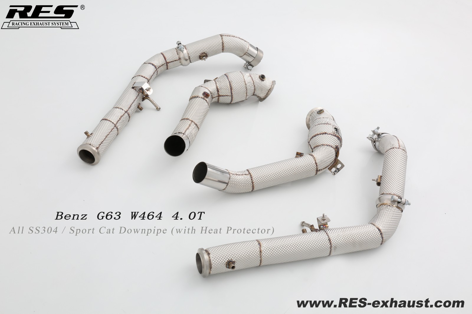 Mercedes-Benz G63 W464  All SS304 / Cat Downpipe （with Heat Protector）
