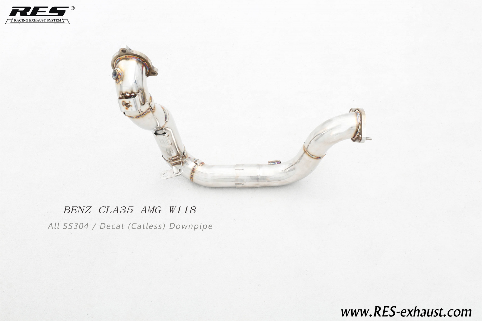 Mercedes Benz CLA35 AMG W118 All SS304 / Decat （Catless） Downpipe