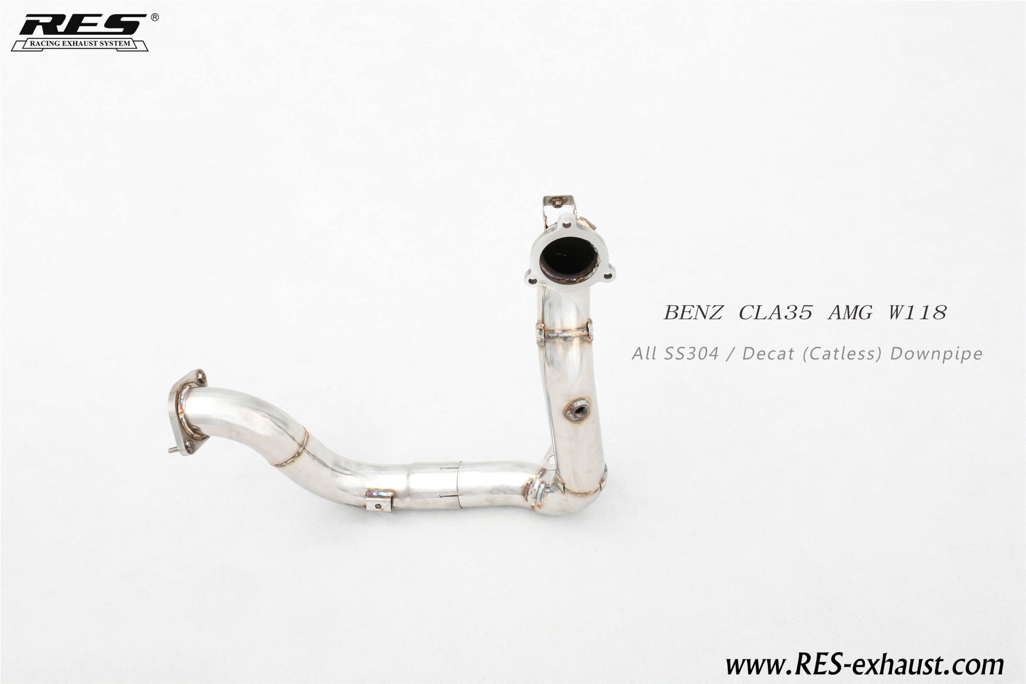 Mercedes Benz CLA35 AMG W118 All SS304 / Decat （Catless） Downpipe